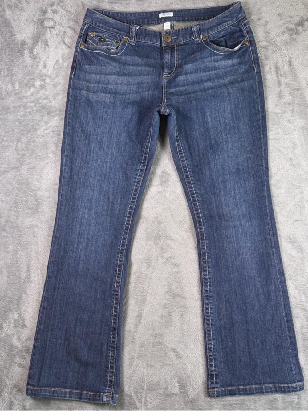 Relativity Low Rise Bootcut Jeans Womens 12 Blue Dark Stretch Western Y2K